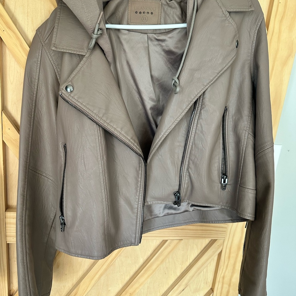 Women's Taupe Leather Jacket
